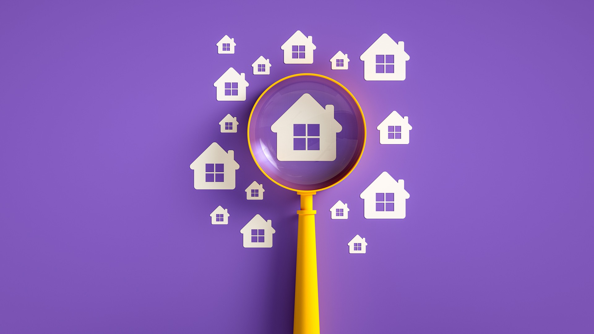 House Search Magnifying Glass Real Estate